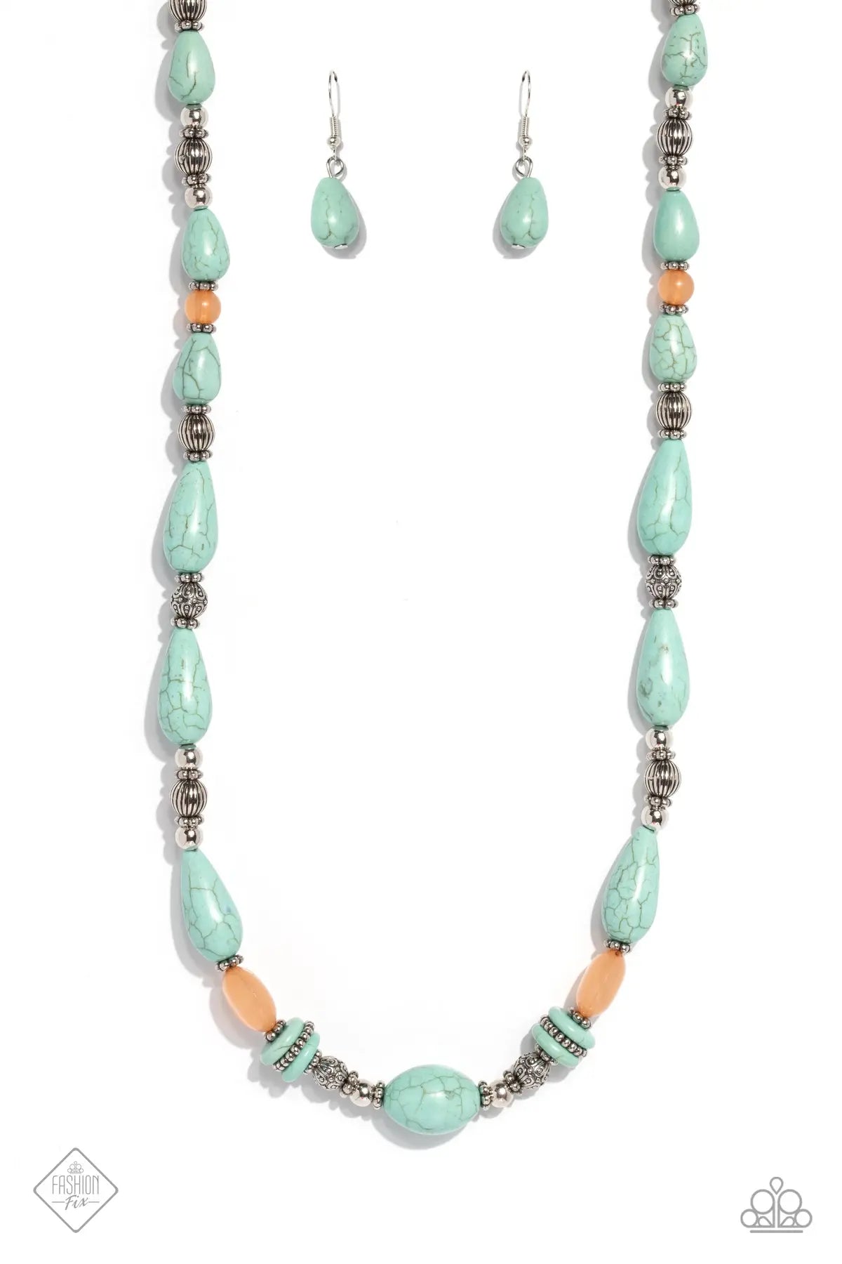 Nile River Redux - Blue Coral and Silver Bead