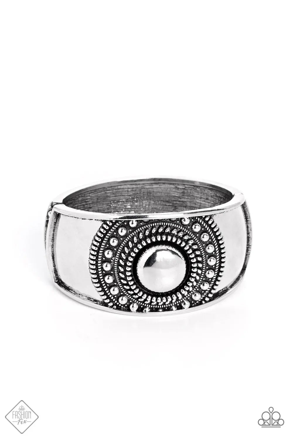 Gorgeous Gypsy - Silver Stud Hinged Bracelet